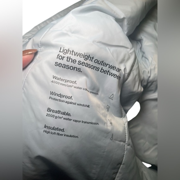 Rains Fuse Overshirt Jacket Sky Blue Size S | Lightweight Insulated Rare - Picture 8 of 9